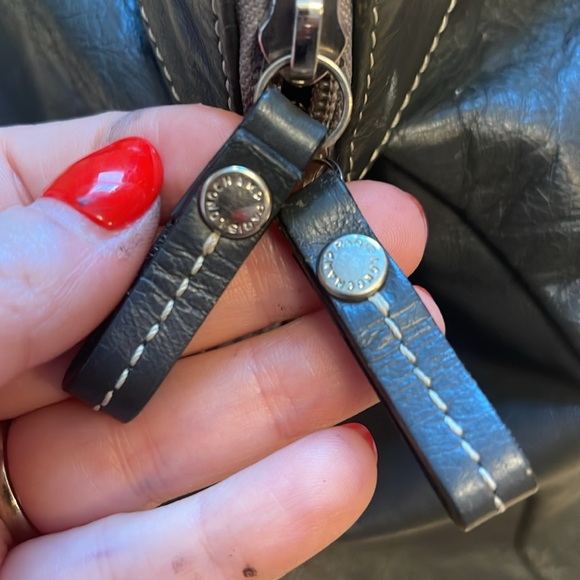 Grey all leather Longchamp shoulder bag with silver hardware - Picture 7 of 12